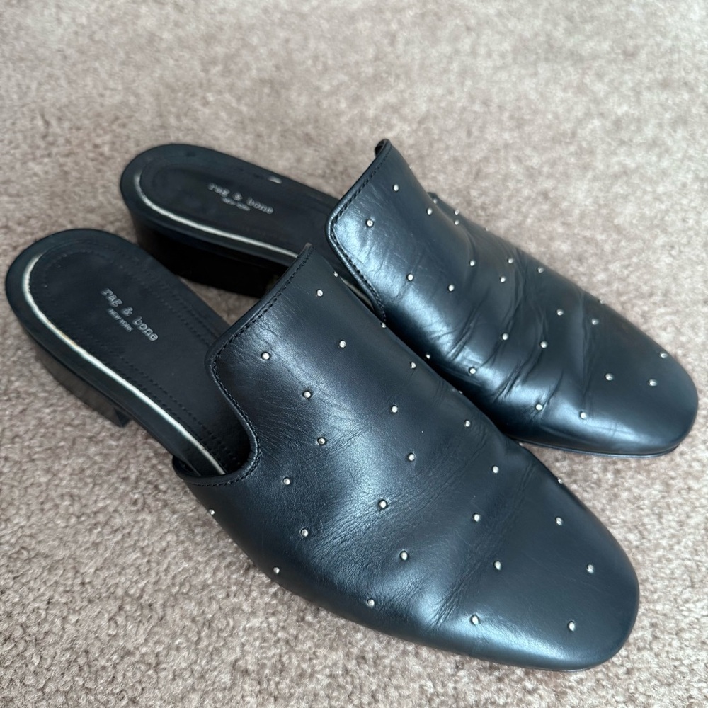 Rag & Bone Luis Studded Leather Flat Mule